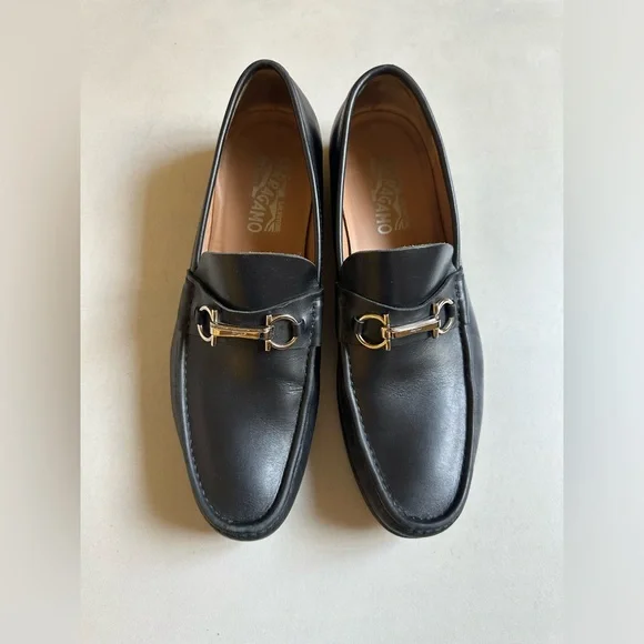 FERRAGAMO Leather authentic men’s shoes Gancini buckle loafer - Men | Ferragamo main image 4